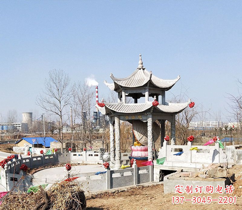 绍兴双层石凉亭石雕 (2)