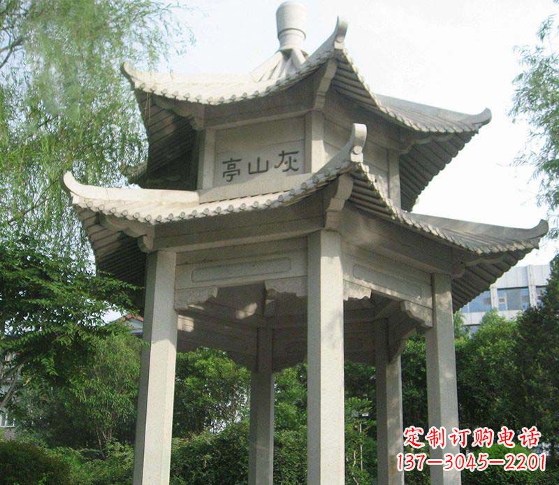 绍兴双层石凉亭石雕