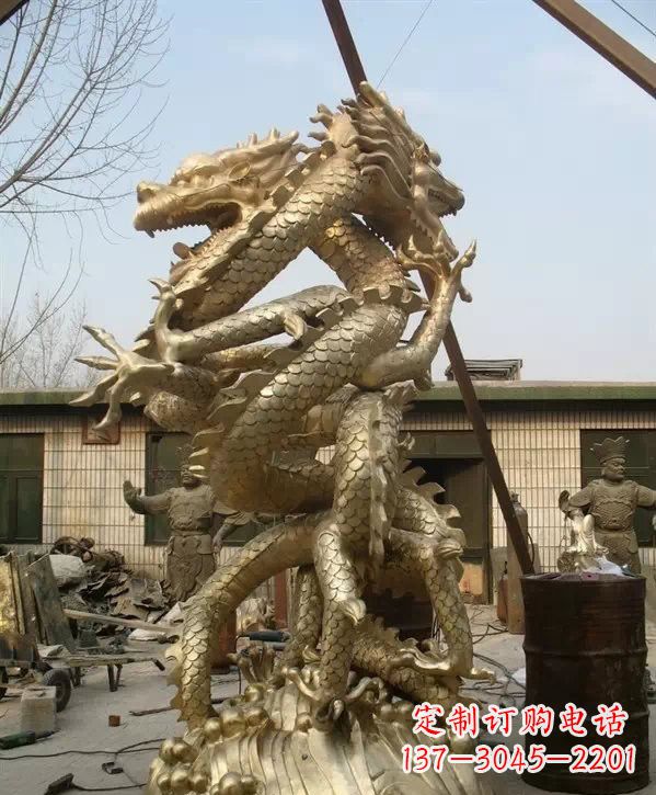 绍兴双龙铜雕