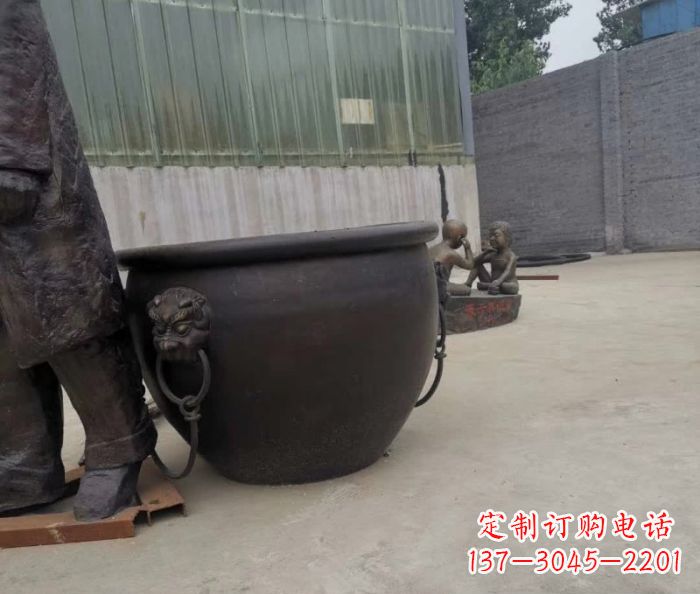 绍兴水缸铜雕塑 (2)
