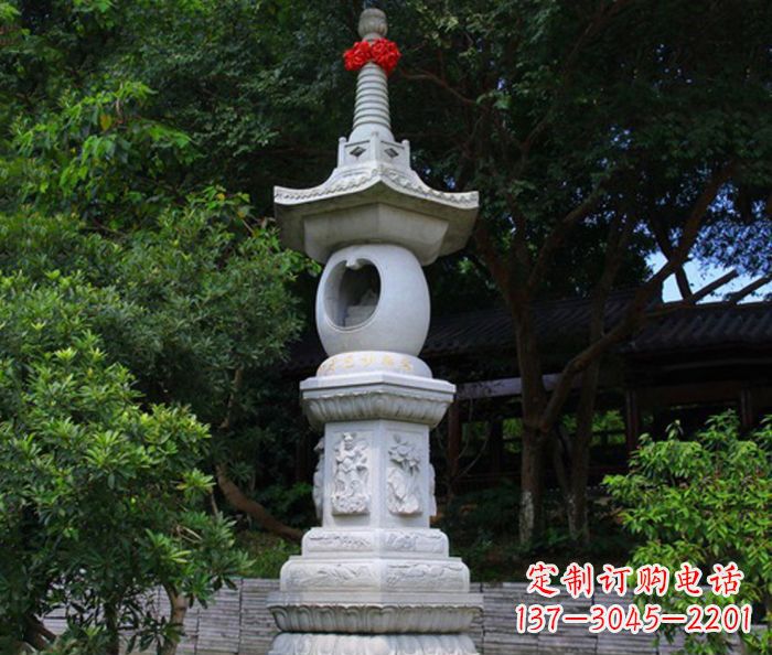 绍兴寺庙景观舍利塔石雕 (2)