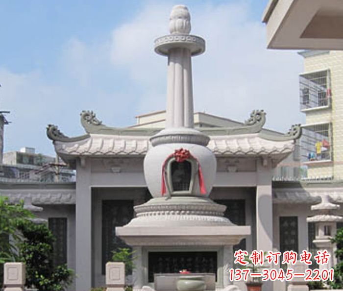 绍兴寺庙景观舍利塔石雕 (4)
