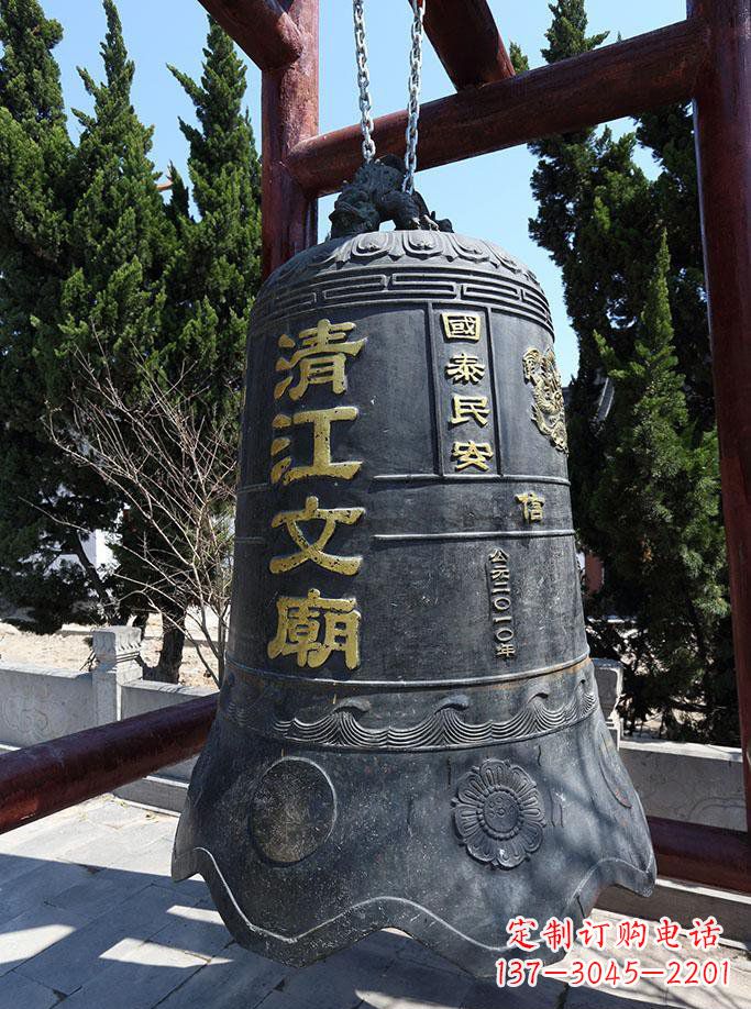 绍兴寺庙铜钟雕塑 (5)