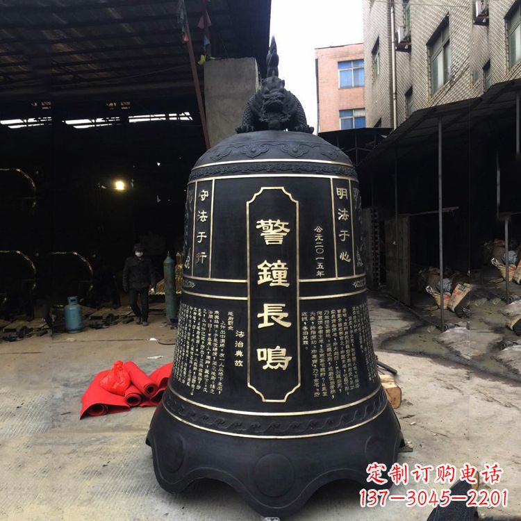 绍兴寺庙铜钟雕塑