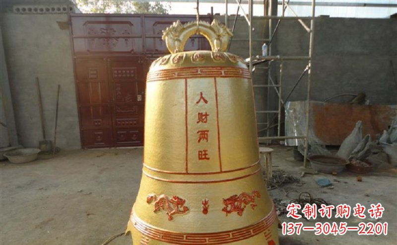 绍兴寺庙铸铜钟雕塑