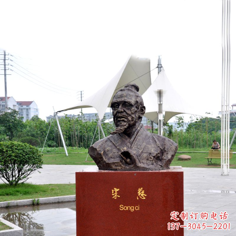 绍兴宋慈铸铜头像雕塑-古代十大名医园林广场人物雕塑