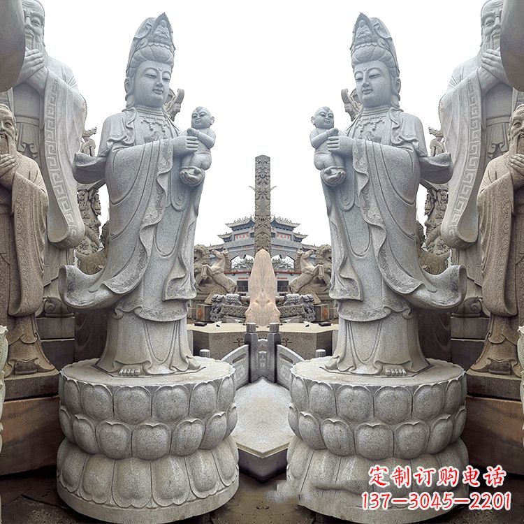 绍兴送子观音青石雕塑