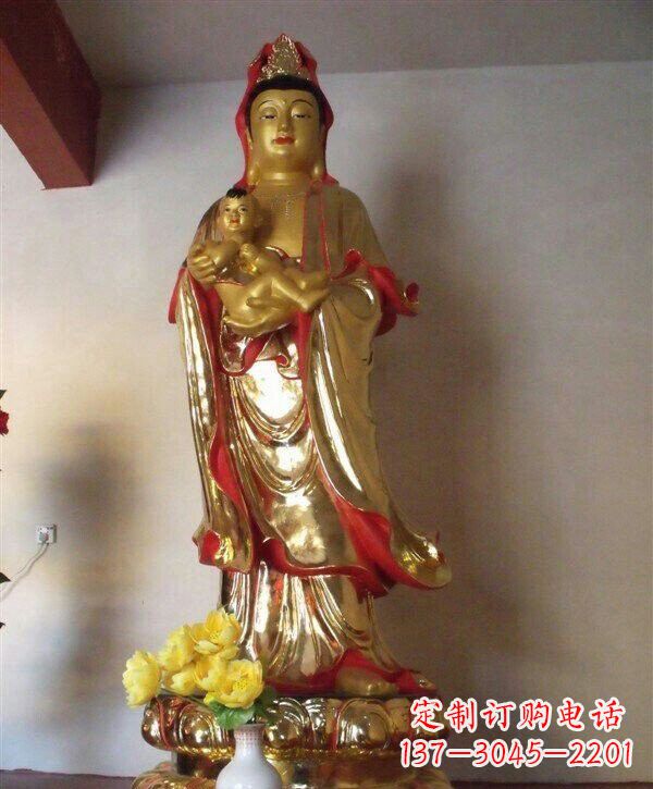 绍兴送子观音铜雕 (2)