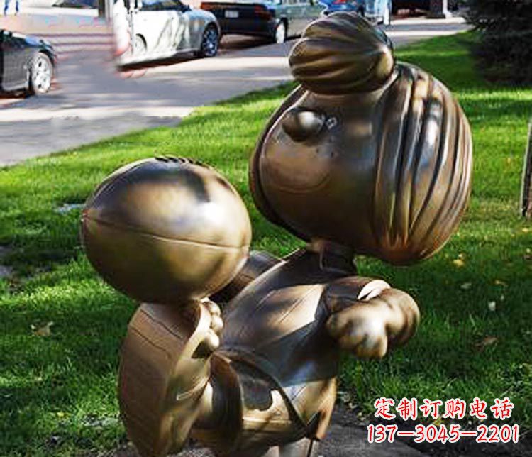绍兴踢球的小女孩铜雕