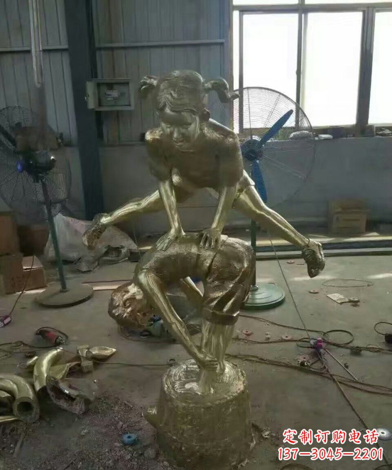 绍兴跳山羊公园人物铜雕 (2)