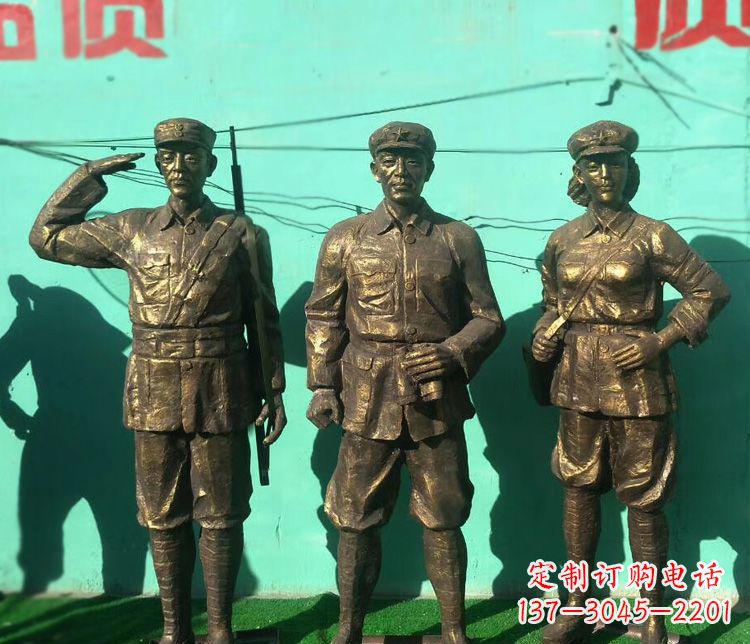绍兴铜雕八路军战士雕塑