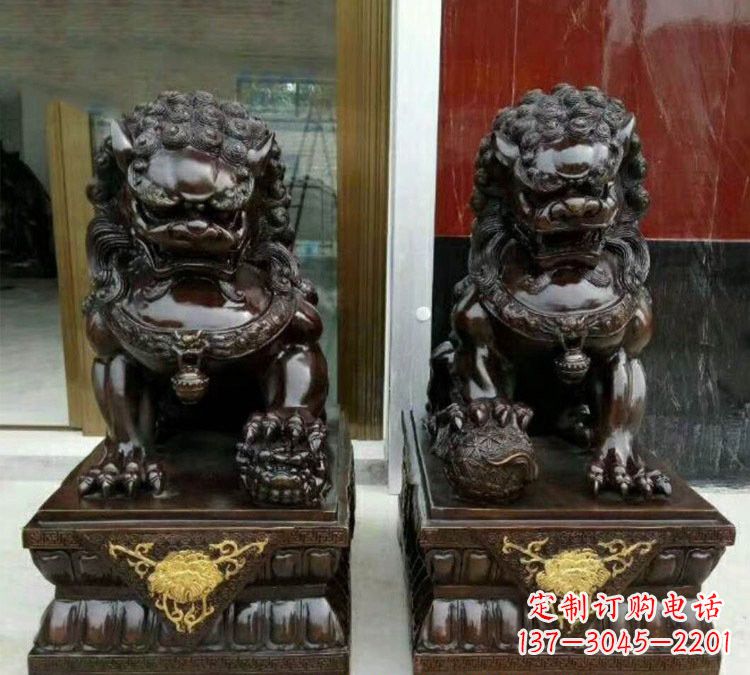 绍兴铜雕故宫狮子