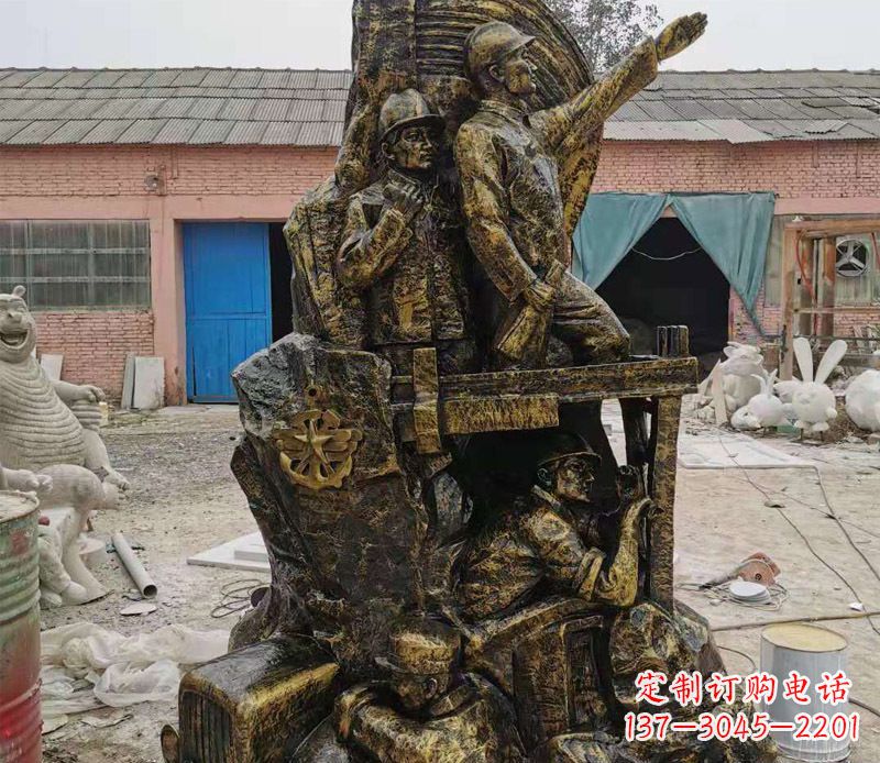 绍兴铜雕广场解放战士雕塑