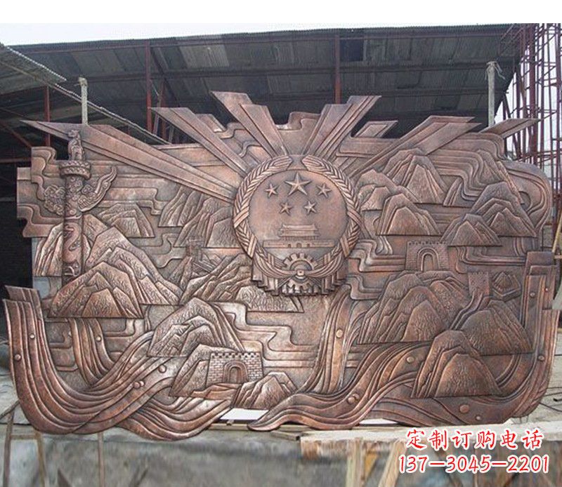 绍兴铜雕广场军人壁画雕塑摆件