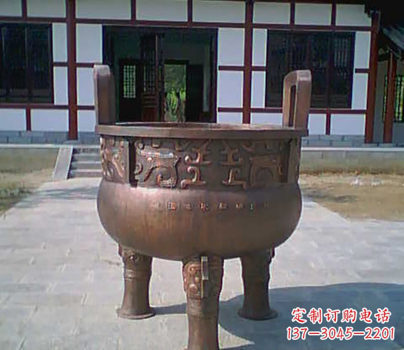 绍兴铜雕广场圆形香炉