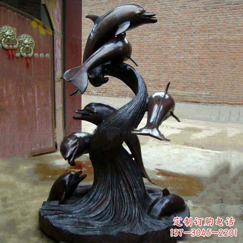 绍兴铜雕海豚景观雕塑