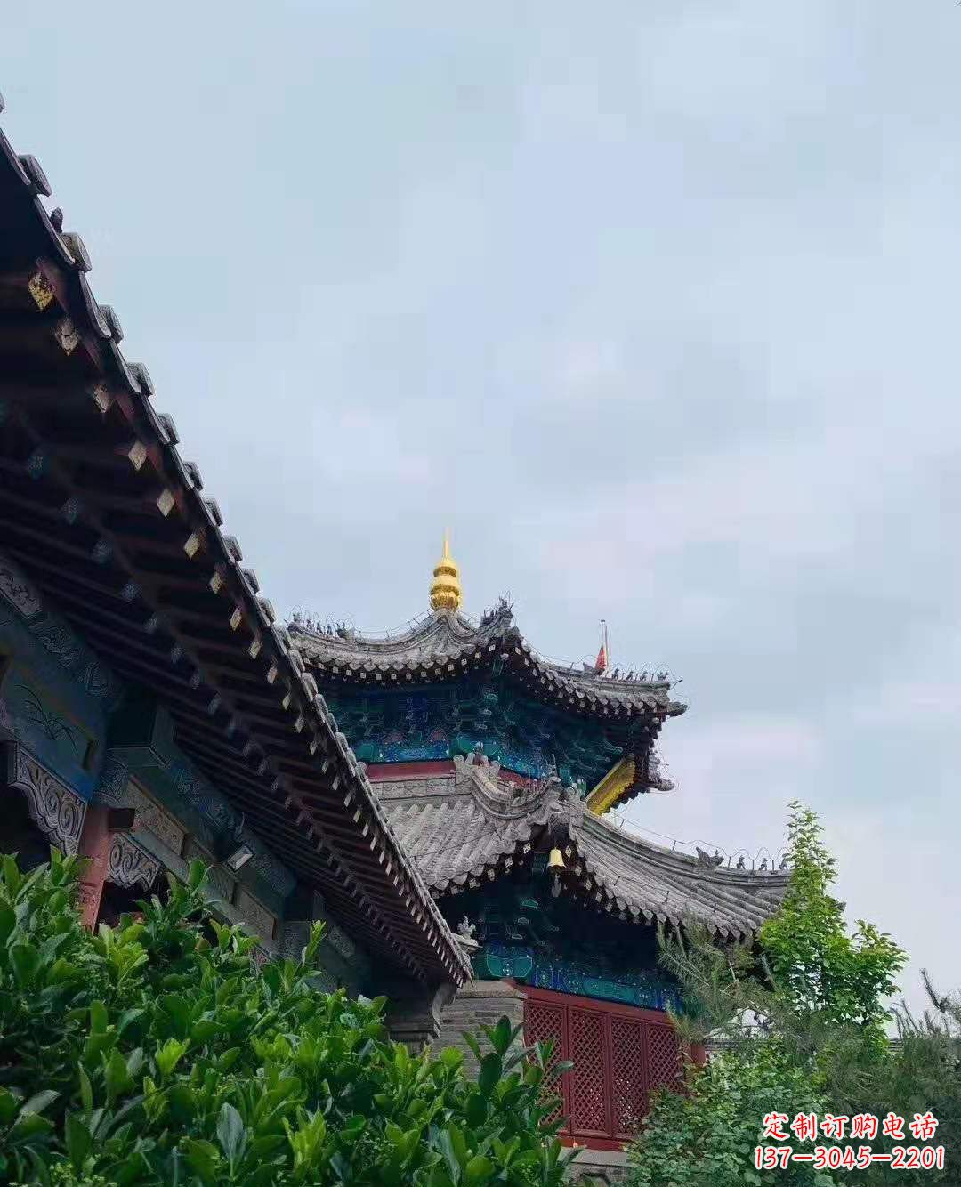 绍兴铜雕葫芦塔顶寺庙摆件 