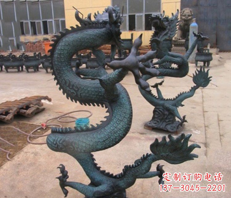 绍兴铜雕户外装饰神龙雕塑摆件