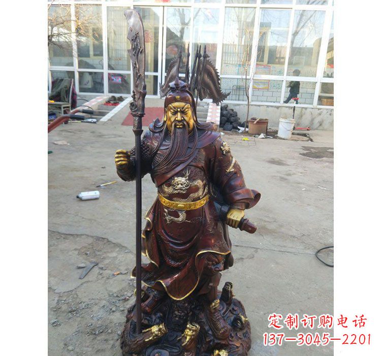 绍兴铜雕九龙关公