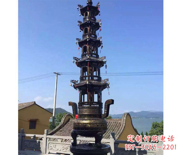 绍兴铜雕寺庙大型多层香炉