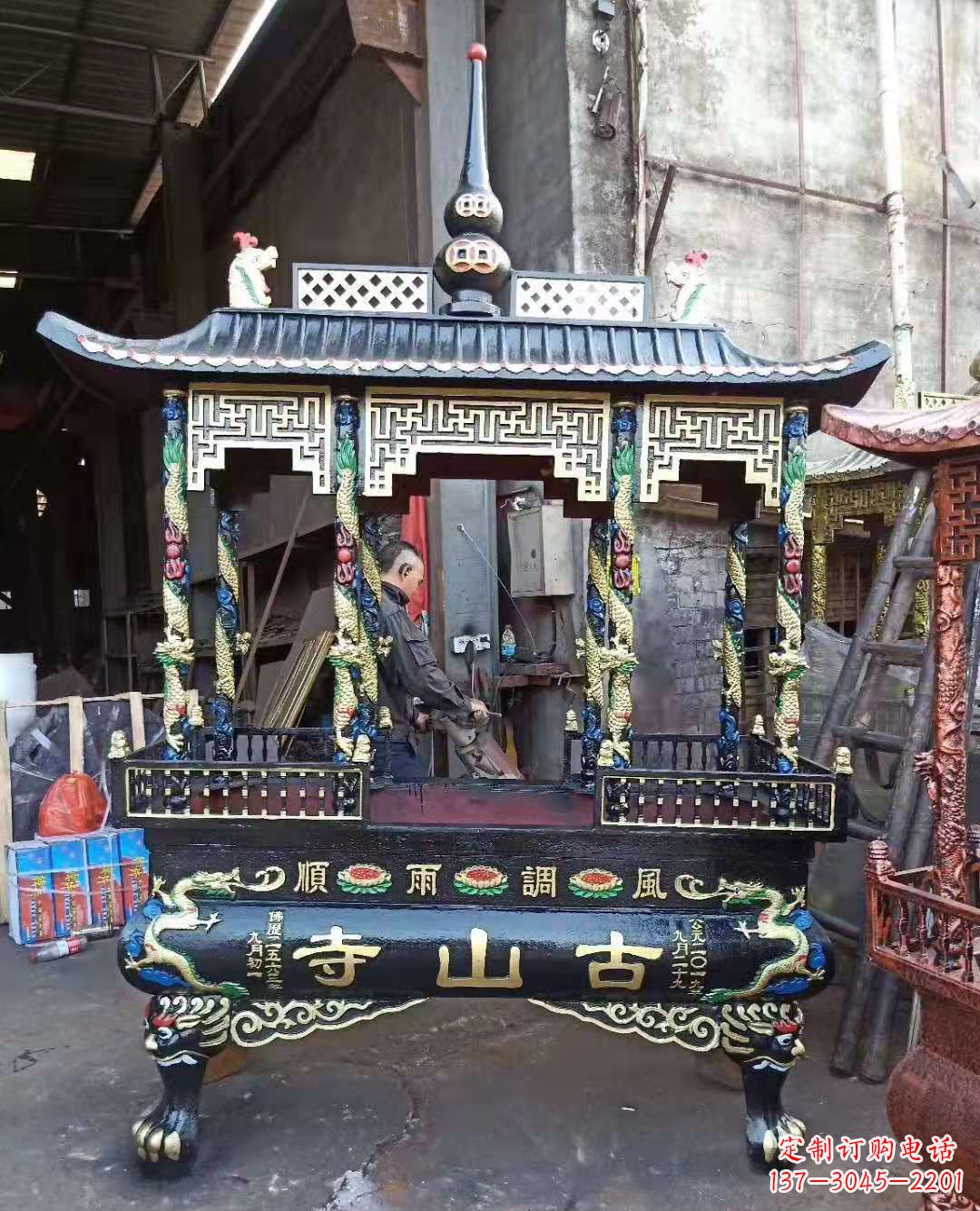 绍兴铜雕香炉寺庙景观雕塑