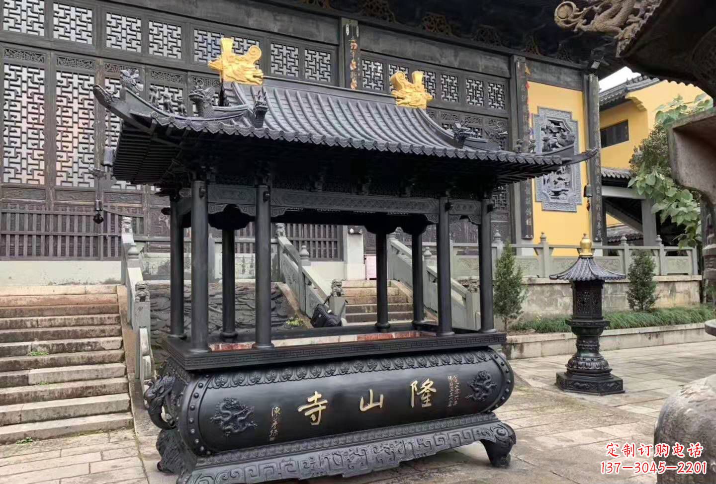 绍兴铜雕香炉寺庙景观户外摆件