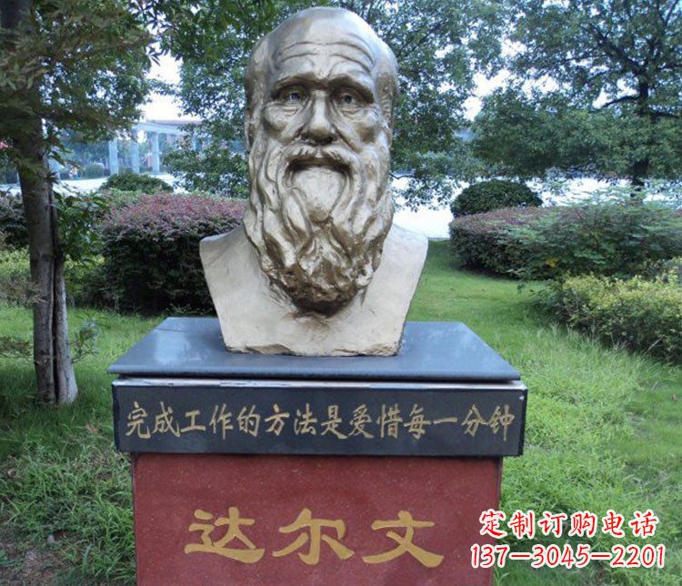 绍兴铜雕校园达尔文肖像雕塑