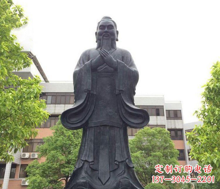 绍兴铜雕学校孔子圣人雕塑摆件