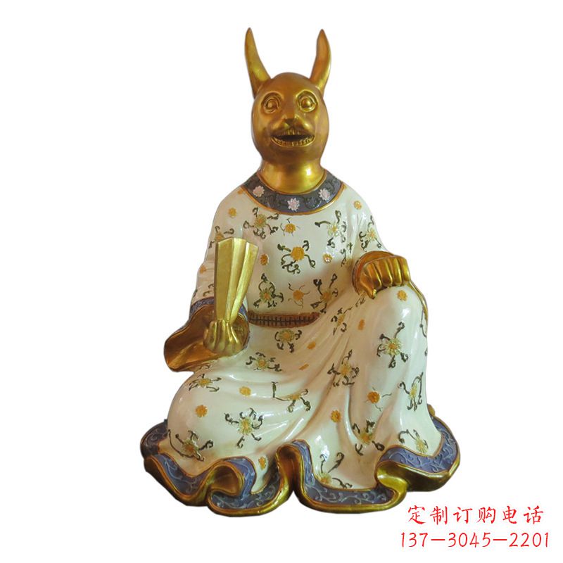 绍兴兔-玻璃钢彩绘生肖雕塑
