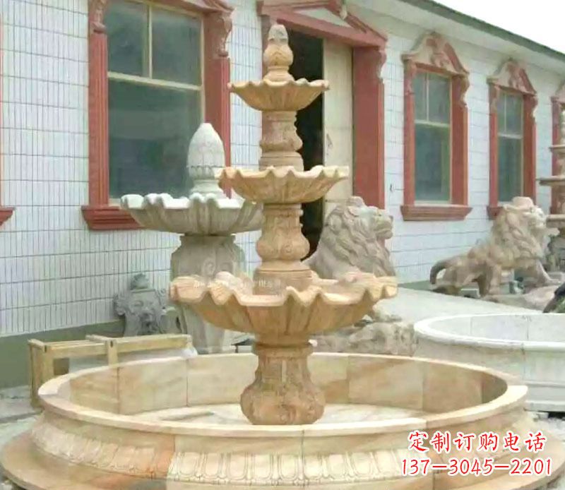 绍兴晚霞红大型喷泉石雕 (3)