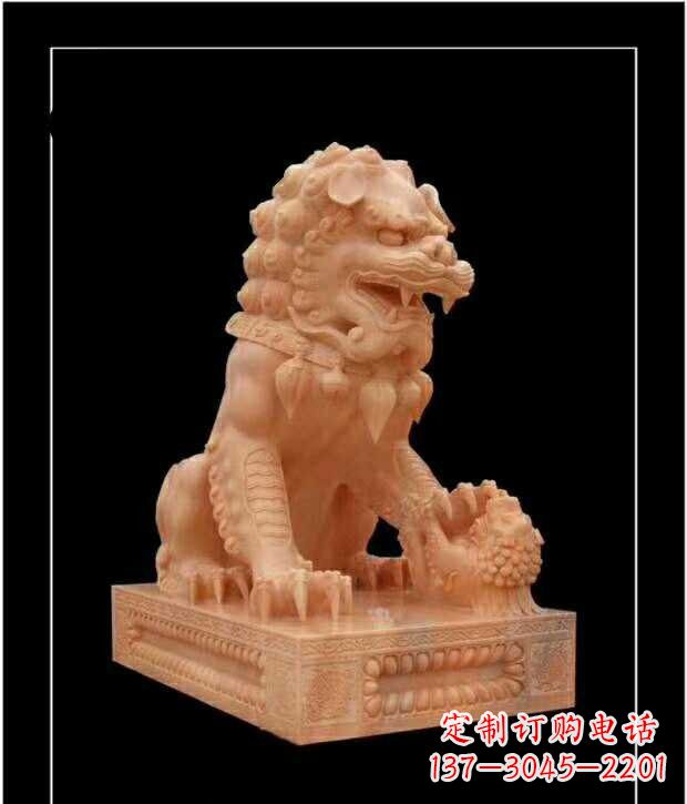 绍兴晚霞红故宫狮子雕塑
