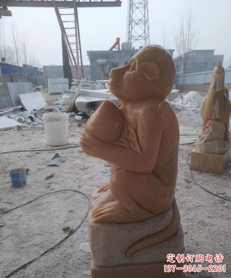 绍兴晚霞红十二生肖动物石雕