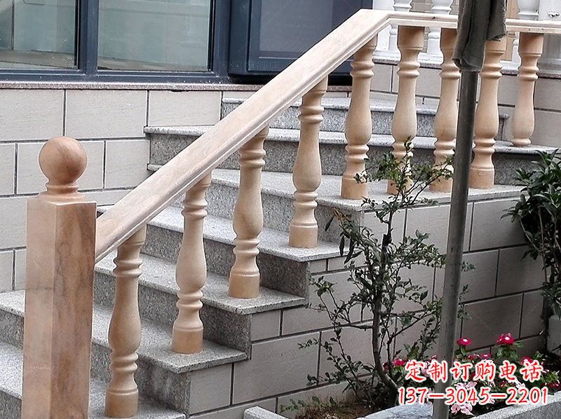 绍兴晚霞红小区栏杆石雕