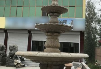 绍兴三层砂岩喷泉欧式石雕，定制专属你的雕塑