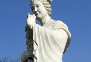 绍兴十二花神之三月桃花息夫人汉白玉精美美女雕像