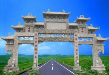 绍兴领雕塑定制大型牌楼雕塑