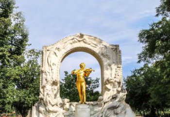 绍兴世界名人古典主义作曲家莫扎特公园铜雕像