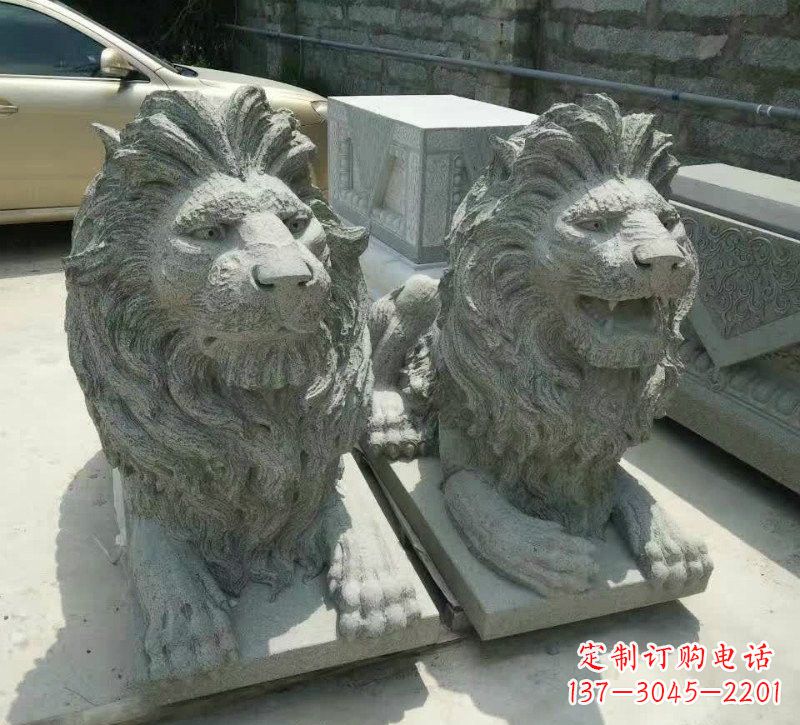 绍兴卧式狮子石雕