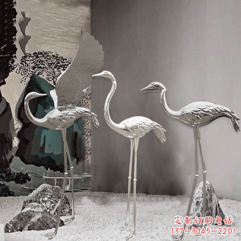 绍兴仙鹤雕塑不锈钢