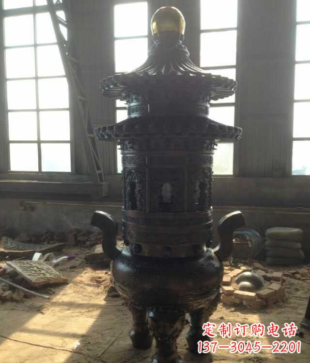 绍兴香炉铜雕塑 (2)