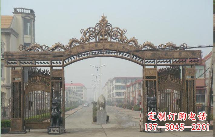 绍兴小区不锈钢门口牌坊雕塑