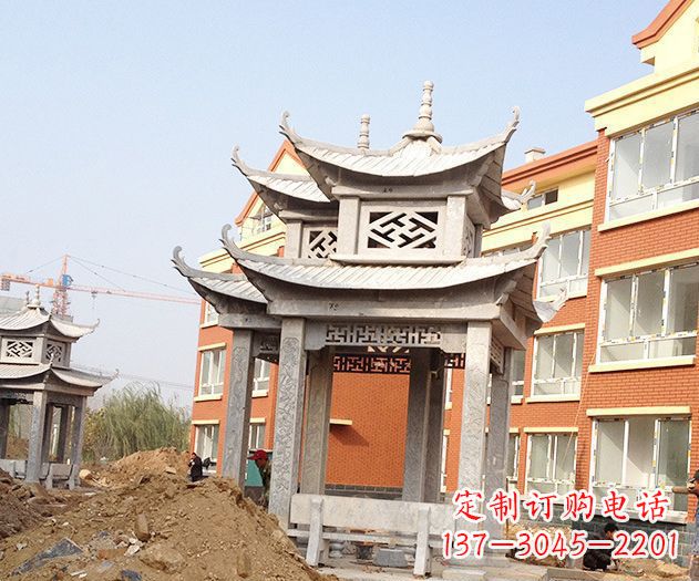 绍兴小区景观大理石凉亭石雕