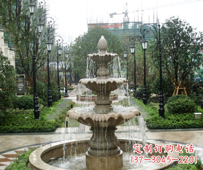 绍兴小区景观大理石喷泉石雕 (4)