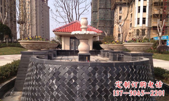 绍兴小区景观大理石喷泉石雕 (3)