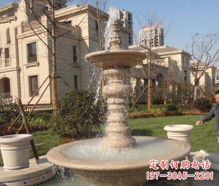 绍兴小区景观多层喷泉石雕 (2)