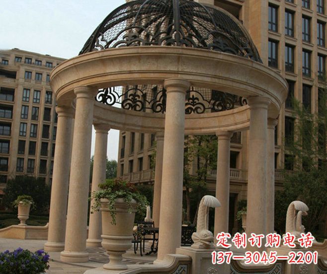 绍兴小区景观欧式石雕凉亭