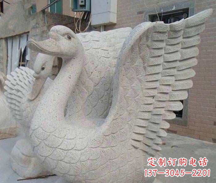 绍兴小区景观天鹅石雕喷泉
