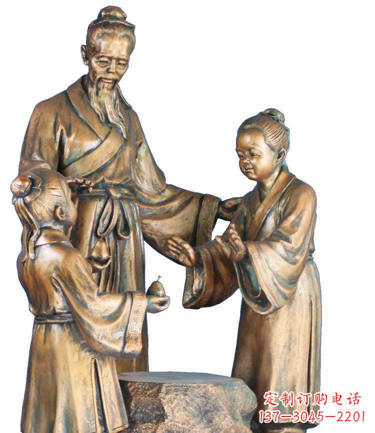 绍兴校园孔融让梨景观铜雕