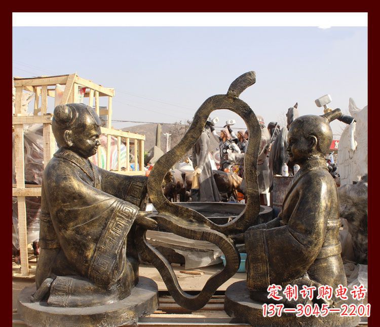 绍兴校园孔融让梨铜雕