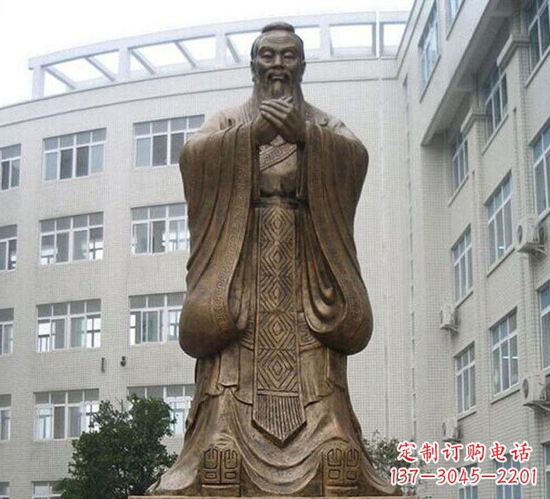 绍兴校园孔子铜雕222